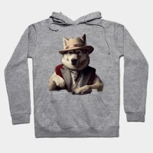 Poker playing husky Hoodie